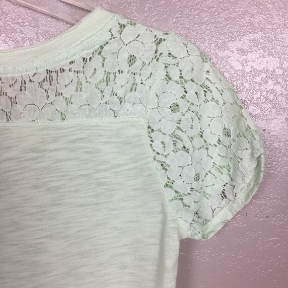 Poof Mint Green Short Sleeve Lace Top Cottage Core NWT - Picture 7 of 8